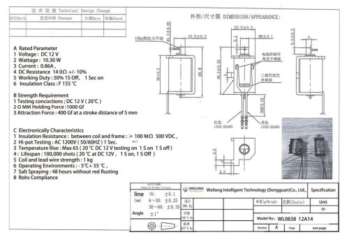 WL0838 C-Frame Solenoid for Industrial Use