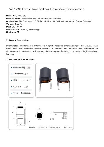 WL1210 Ferrite Rod and Coil Application Solutions