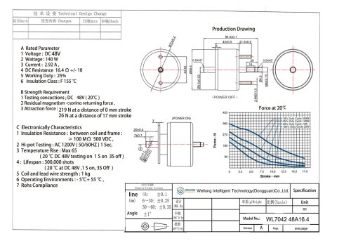 WL7042 Compact Magnetic Push Pull Solenoid