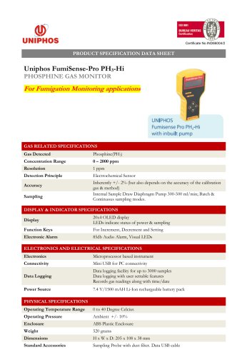 Uniphos FumiSense-Pro PH3-Hi