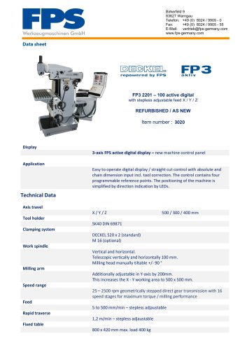 FP3 2201 – 100 active digital