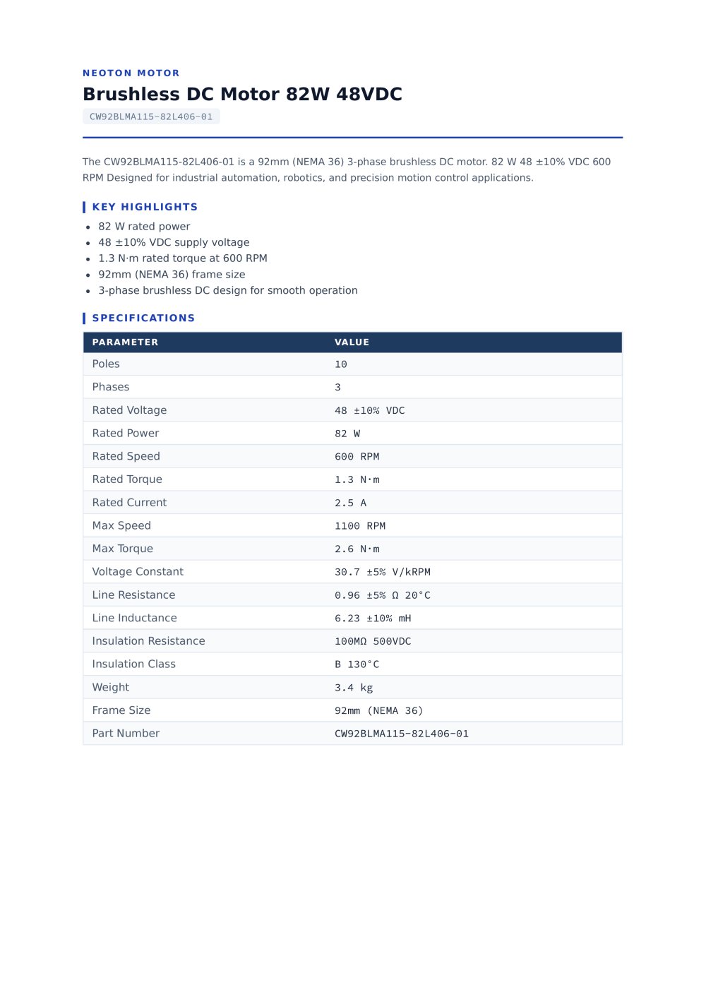 CW92BLMA115-82L406-01_datasheet.pdf - NEOTON MOTOR
