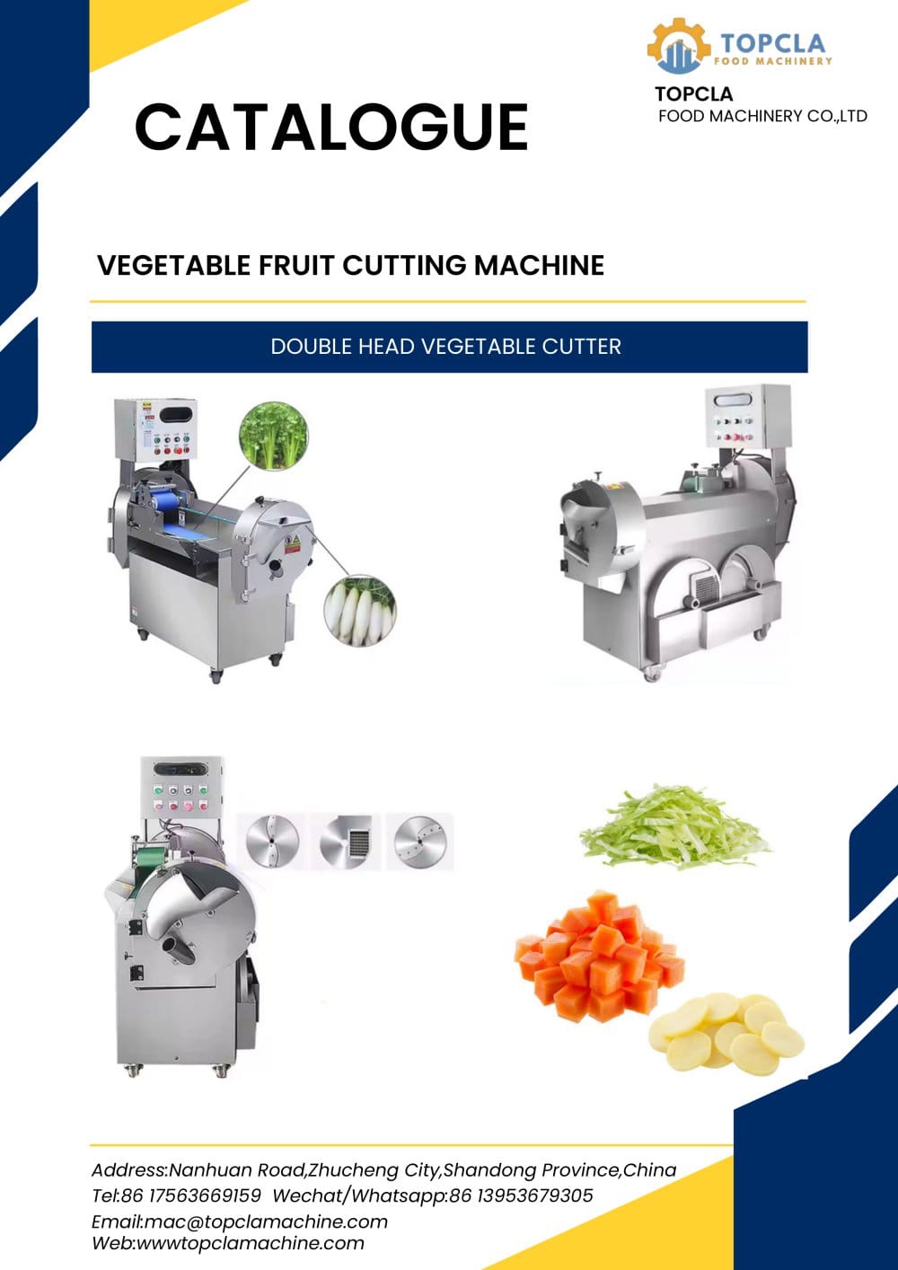 DOUBLE HEAD VEGETABLE CUTTER - TOPCLA FOOD MACHINERY CO., LTD