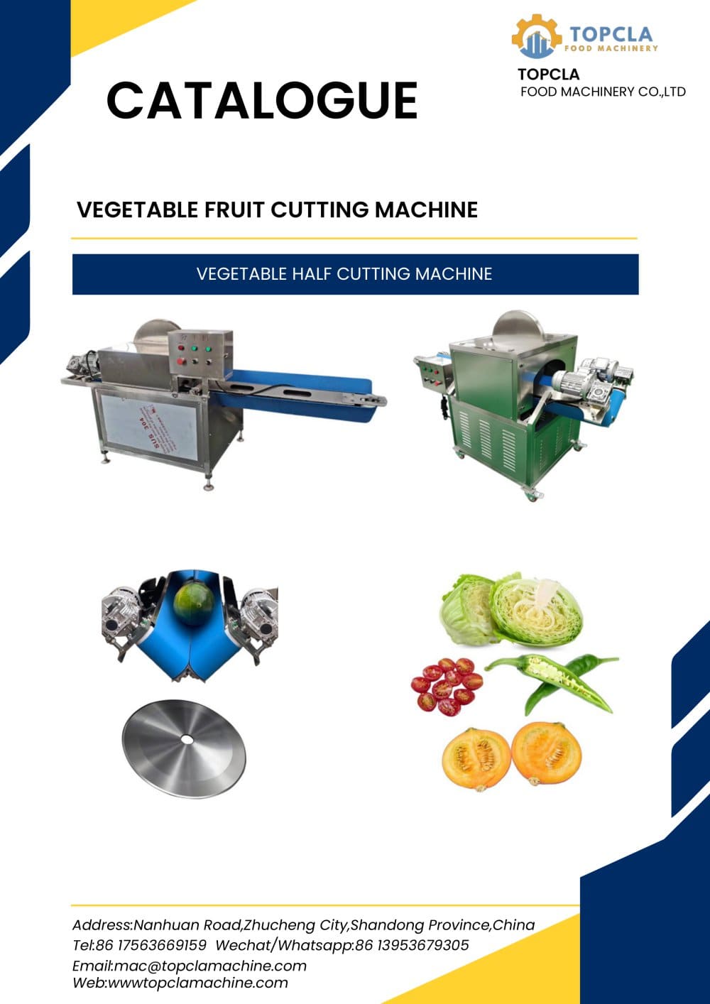 VEGETABLE HALF CUTTING MACHINE - TOPCLA FOOD MACHINERY CO., LTD