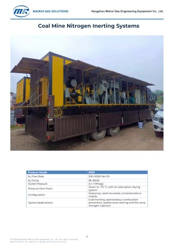Coal Mine Nitrogen Inerting Systems