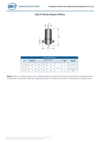 KLS-F Steam Filters