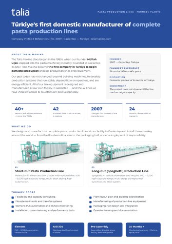 Talia Makina - Company Profile & References