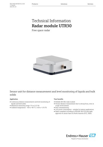 Technical Information - Radar module UTR30