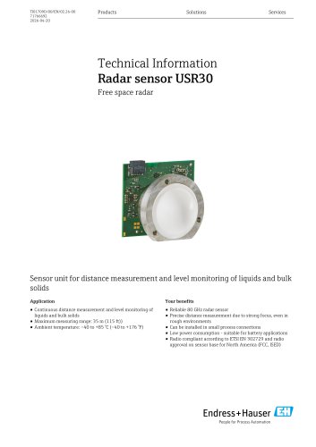 Technical Information - Radar sensor USR30