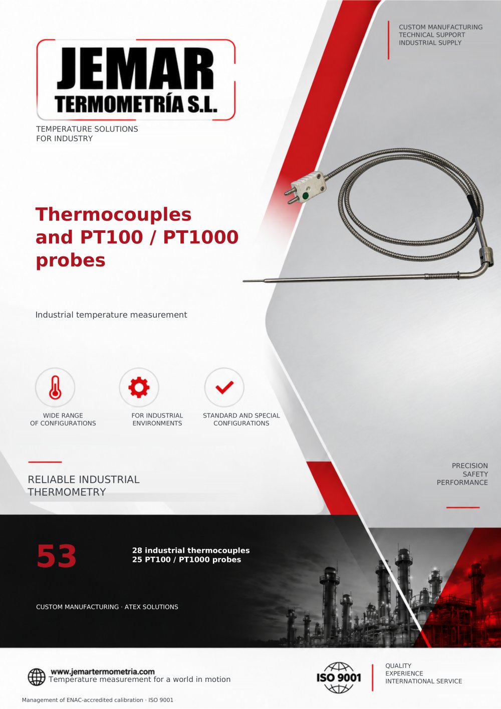 Catalog of thermocouples and pt100 - Jemar Termometr&iacute;a S.L.