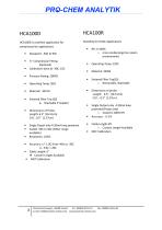 Product data sheet HCA - 100D / 100R-2