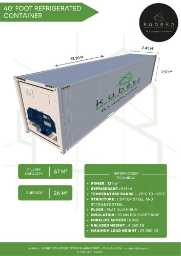 40' REFRIGERATED CONTAINER