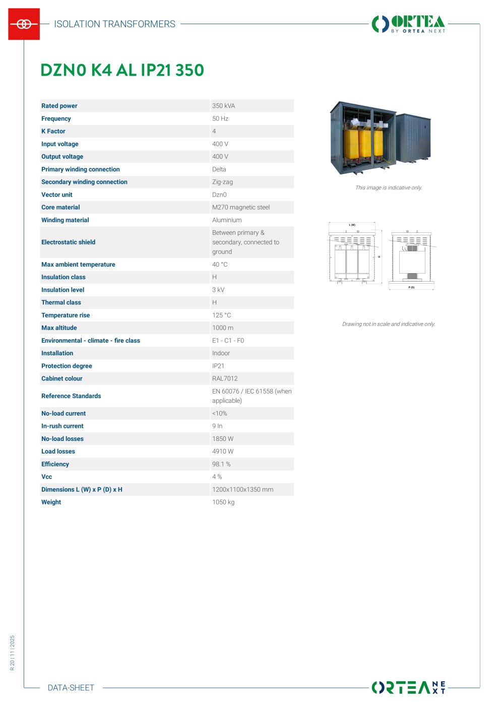 DZN0 K4 AL IP21 350 - Ortea Next