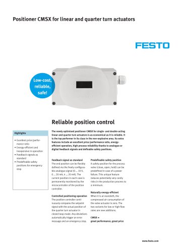 Positioner CMSX for linear and quarter turn actuators