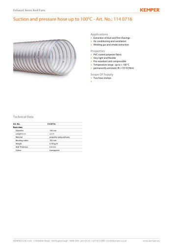 Suction and pressure hose up to 100°C - Art. No.: 114 0716