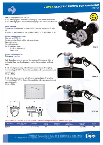 ATEX electric pump for gasoline: EEX-50