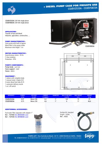 Diesel pump case for private use: COJEV2533A - COJEV5833A