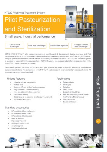 HT220 HTST/UHT System - OMVE Lab & Pilot Equipment - PDF Catalogs ...