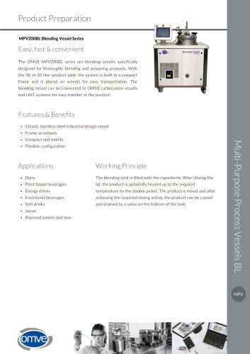OMVE 200BL Blending Vessel Series