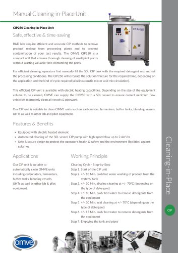 OMVE CIP250 Fully Automated Cleaning in Place Unit