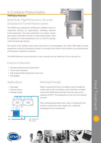 OMVE HT205 Spray Pasteurizer