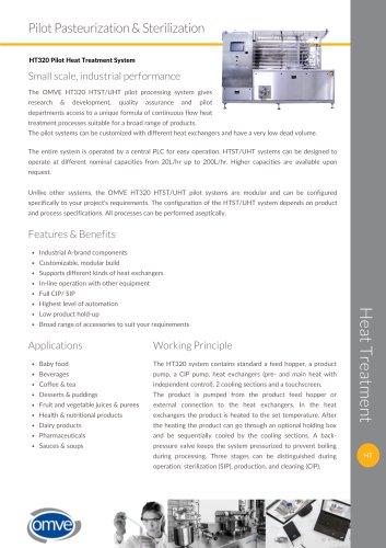 OMVE HT320 Pilot HTST/UHT System