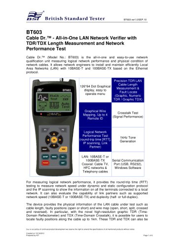 BT603-LAN Cable / Wire Tester