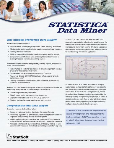 STATISTICA DATA MINER