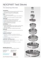 Date Sheet NEXOPART Test Sieves - 2