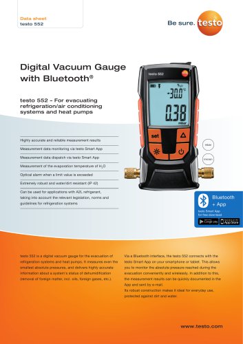 Digital Vacuum Gauge  with Bluetooth®