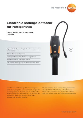 Electronic leakage detector for refrigerants - testo 316-3