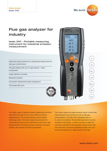 Flue gas analyzer for  industry testo 340