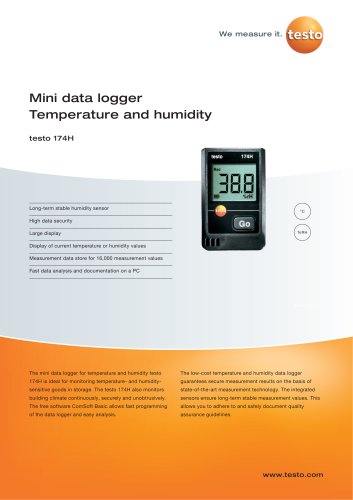 Mini data logger Temperature and humidity - testo 174H