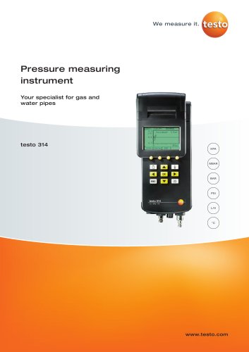 Pressure measuring instrument - Your specialist for gas and water pipes - testo 314