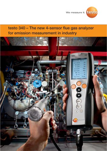 testo 340 – The new 4-sensor flue gas analyzer for emission measurement in industry