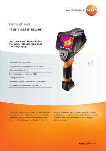 testo 875 and testo 875i - the entry into professional thermography