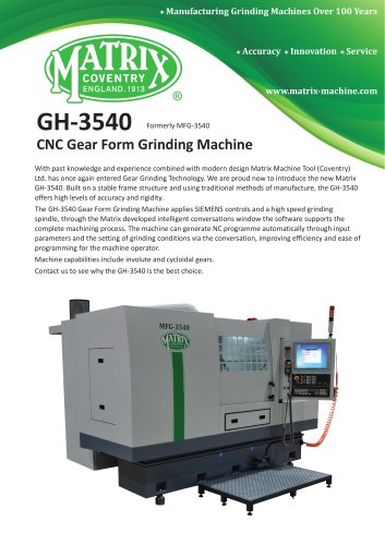 GH-3540 CNC Gear Form Grinding Machine