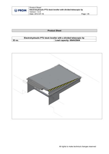 Electrohydraulic PTU leveler with divided telescopic lip - Product sheet