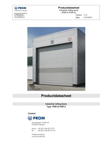 Industrial rolling doors (PDR A/ PDR S)