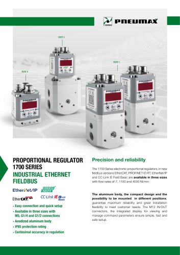 PROPORTIONAL REGULATOR 1700 SERIES - INDUSTRIAL ETHERNET FIELDBUS