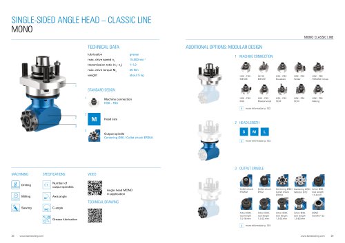 Product sheet: Single sided angle head BENZ MONO 