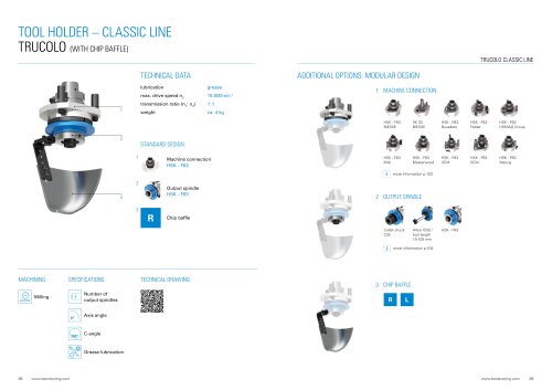 Product sheet: Tool holder with chip deflector BENZ TRUCOLO