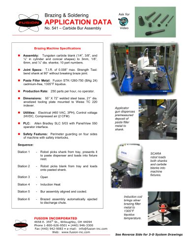 Brazing & Soldering  APPLICATION DATA  No. 541 – Carbide Bur Assembly