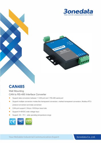 3onedata | CAN485 | 1-port CAN Bus to RS-485 Converter