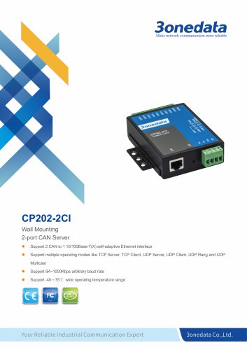 3onedata | CP202-2CI | 2-port CAN Bus to Ethernet converter