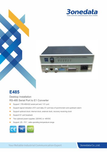 3onedata | E485 | RS-485/422 to E1 Converter