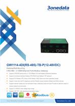 3onedata | GW1114-4DI(RS-485) | Wall Mounting | 4-port RS-485 to Ethernet Modbus Gateway