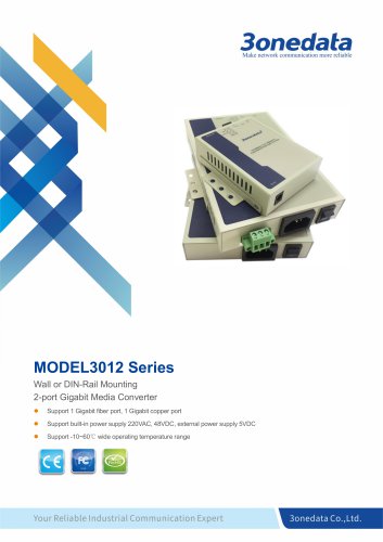 Industrial Ethernet to single-mode fiber media converter - Model3012-S