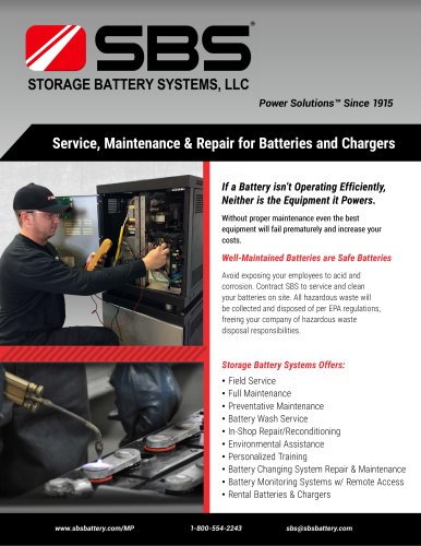 Service, Maintenance & Repair for Batteries and Chargers