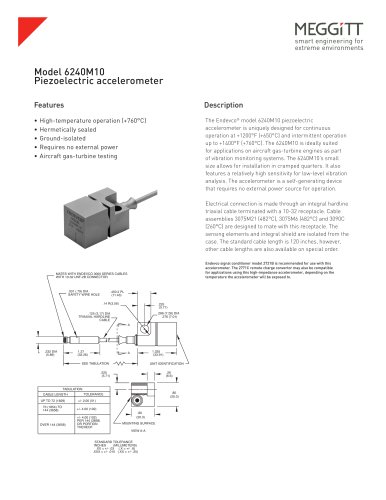 Endevco® Model 6240M10 Extreme High Temp Accelerometer to  760